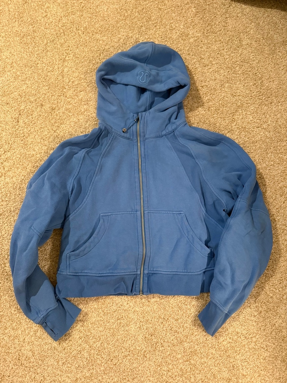 lululemon athletica SCUBA cropped blue zip-up hoodie